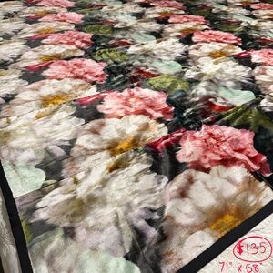 Floral Velvet Quilt, Handmade, NWT